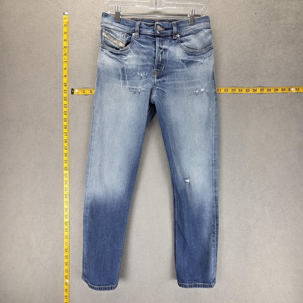 Diesel Jeans Mens 28x30 Blue 2005 D-FINING Tapered Altered Hem Button Fly 09E16‎